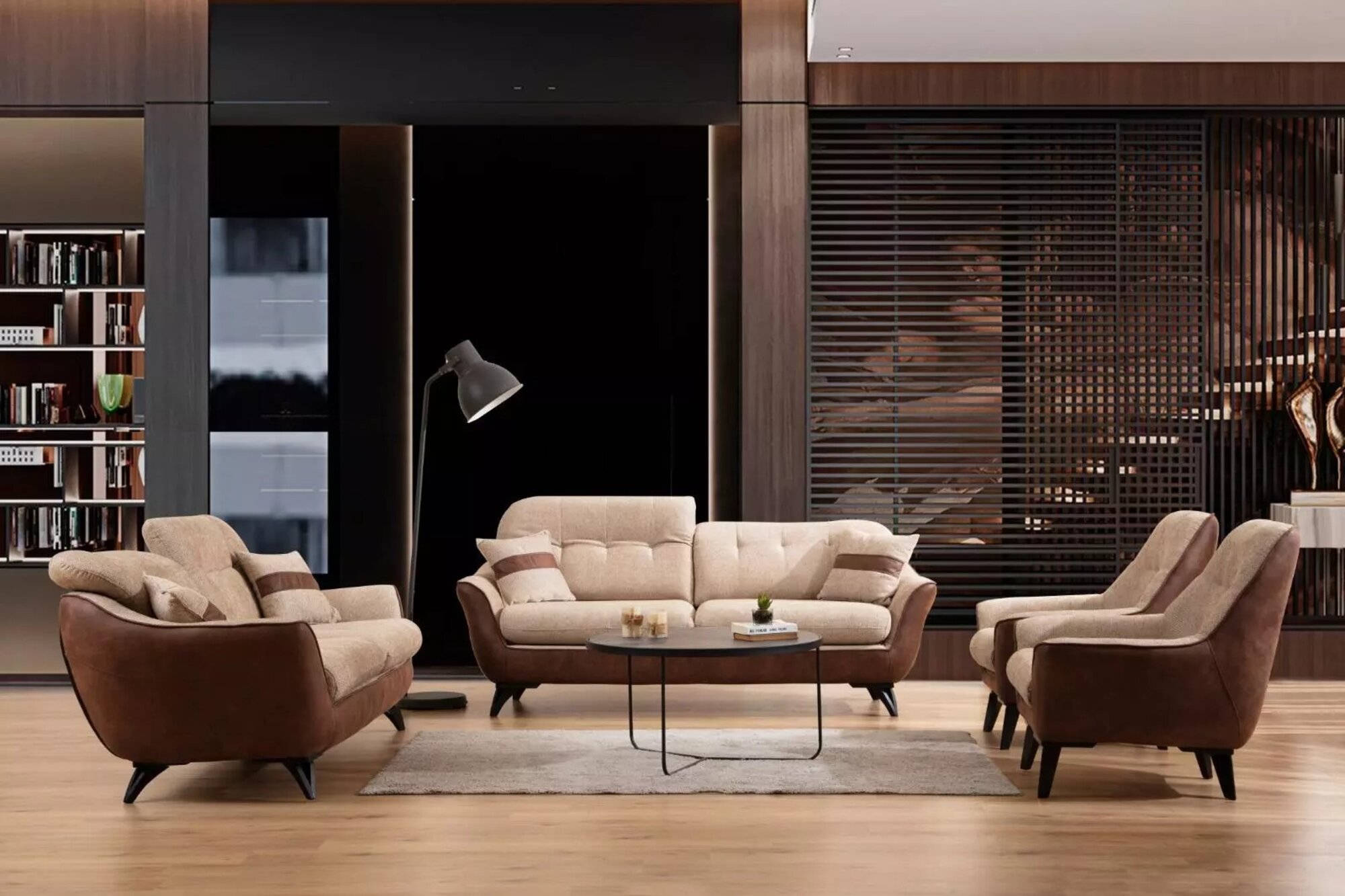Multifunktion Couch Set Sofagarnitur Sofa Couchen SitzmÃ¶bel Braun 4tlg