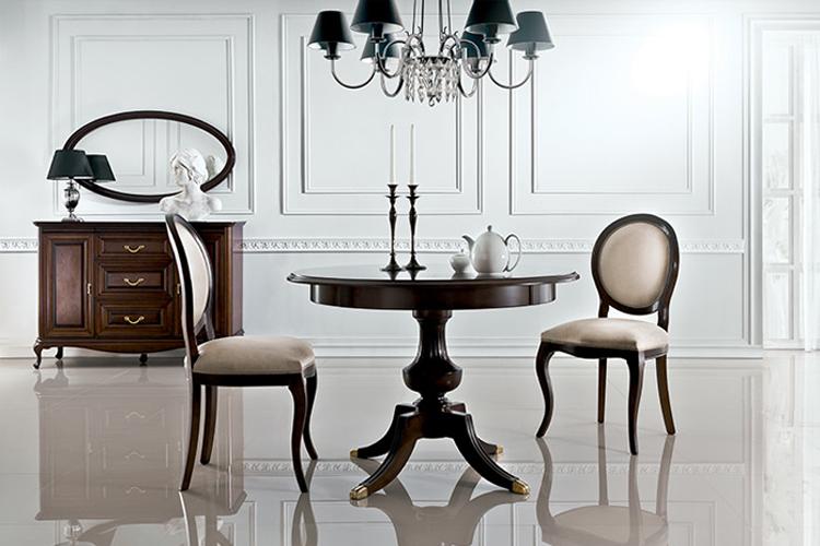 Klassischer Tisch mit 2 StÃ¼hlen Royal StÃ¼hle Tische Rundtisch Holztisch - Verona
