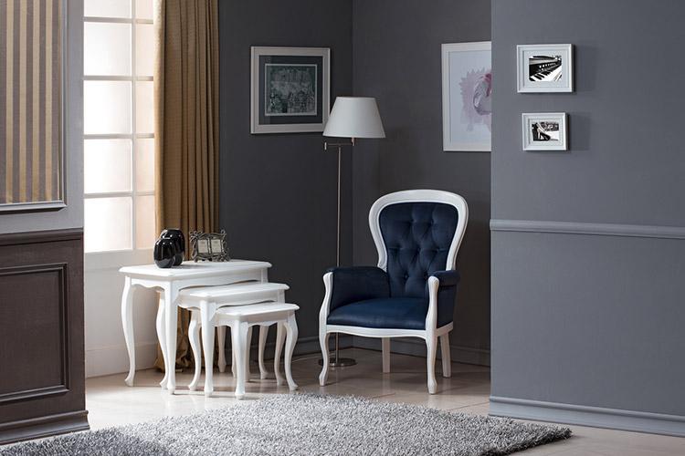Chippendale Sessel Ohrensessel Sofa mit FuÃhockern Set Hocker Klavierhocker