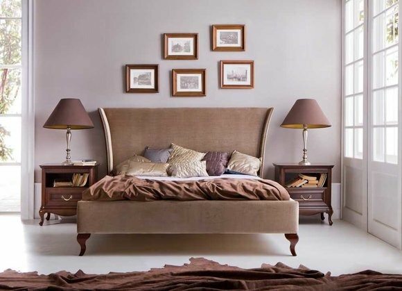 Klassisches Bett Betten Ehebett Doppelbett Holzbett Landhaus - Model