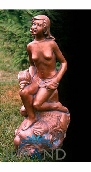 Wasserspeier Brunen Dame Figur Steinfigur fÃ¼r Garten Dekorative Antik Teich
