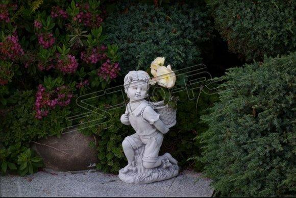Junge Bub 40cm Figur Statue Figuren Skulptur Statuen Garten