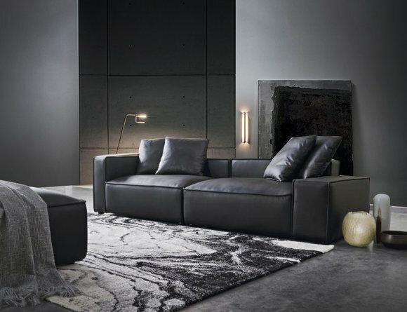 Dreisitzer Couch Polster Design Sofa 3er Sitz Sofas Zimmer MÃ¶bel Schwarz