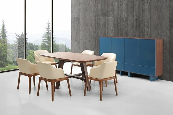 Italiensches Ess Zimmer MÃ¶bel 6x Lehn StÃ¼hle Tisch XXL Kommode Holz