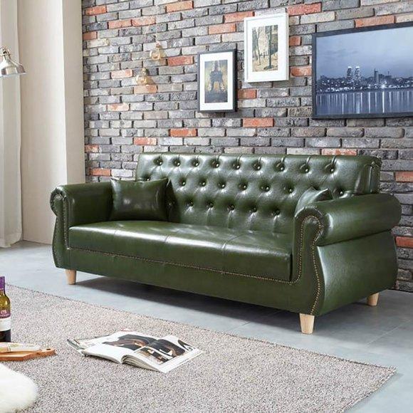Britische Dreisitzer Couch - Luxus Leder MÃ¶bel - Wohnzimmer Sofa Dreisitzer