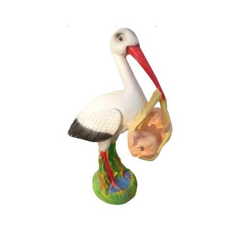 Storch Vogel figur abstrakte figuren statuen moderne bemalt neu 80cm