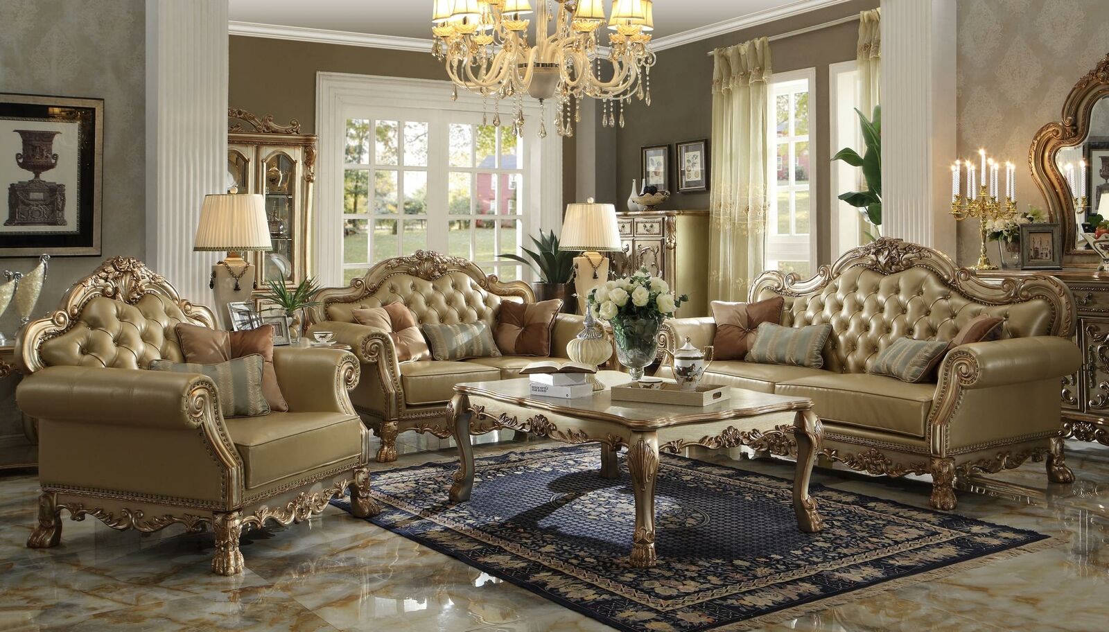 Luxus Sofagarnitur 3+2+1 Sitzer Couchtisch MÃ¶bel Couch Sofa Neu Barock