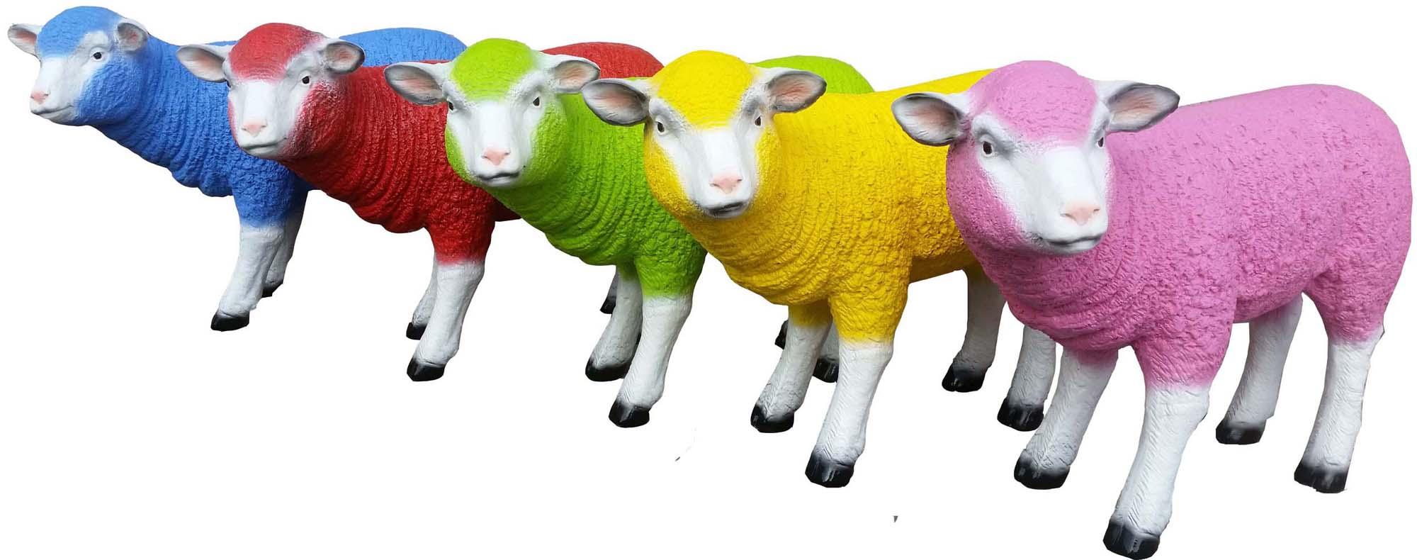 Designer Figur Statue Moderne Figuren Sheep Garten Skulpturen Statuen