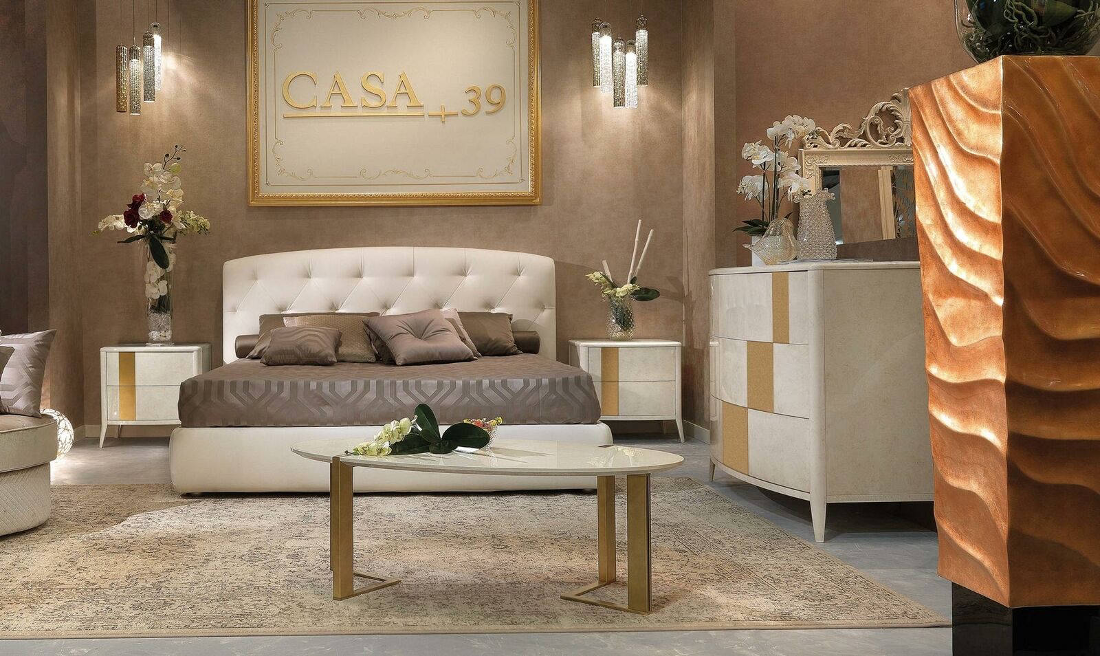 Bett + 2x Nachttisch 3 tlg Schlafzimmer Set Modern Design Luxus Klassische MÃ¶bel