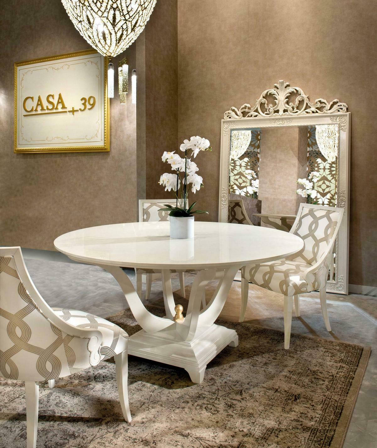 Design Rund Tisch 4x Sessel StÃ¼hle Ess Zimmer Sitz Polster Runde Tische Garnitur