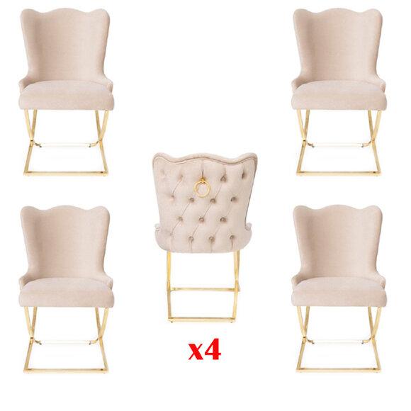 Design Stuhl Luxus Lehnstuhl Polster StÃ¼hle 4x Sessel Wohn Ess Zimmer