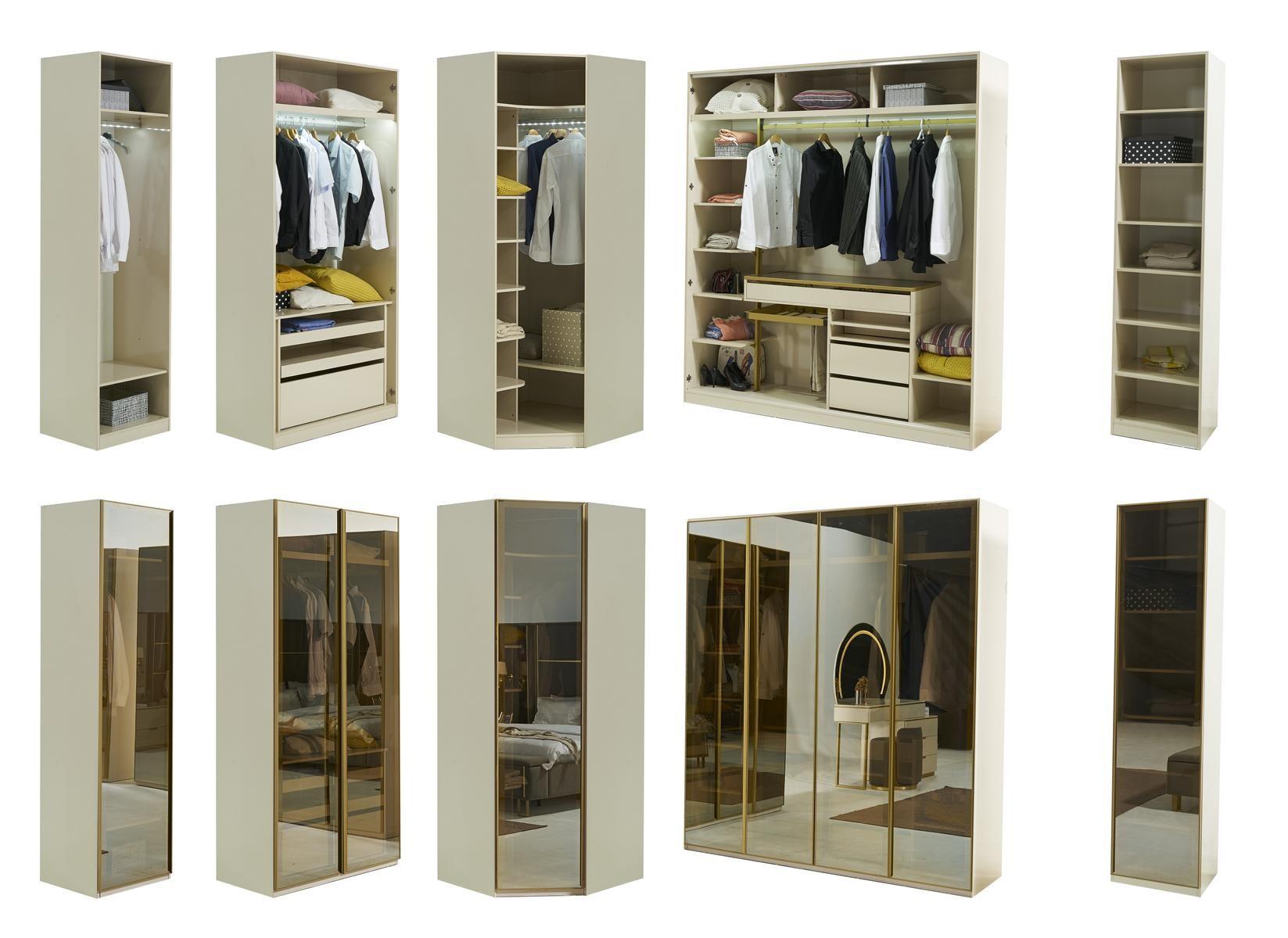 Begehbarer Kleiderschrank MÃ¶bel Glasschrank getÃ¶nte Fronten Schrank Eckschrank