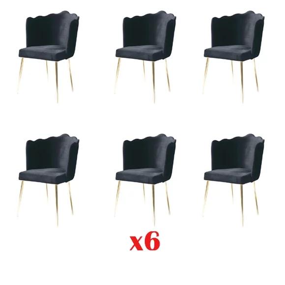 Gruppe Garnitur 6 StÃ¼hle Set Textil Polster Sitz Edelstahl Esszimmer