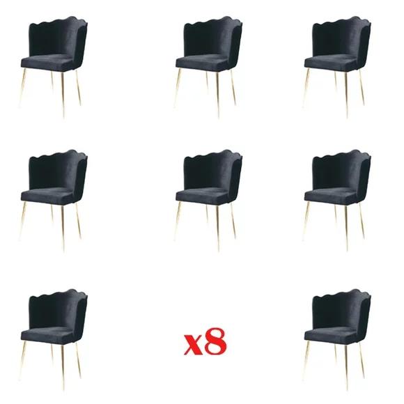 Gruppe Garnitur Set 8 StÃ¼hl Textil Stuhl Designer Polster Esszimmer