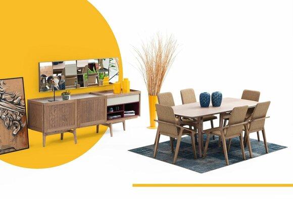 Esszimmer Gruppe Esstisch Stühle Tisch Holz Set 7tlg Braun Tische Neu