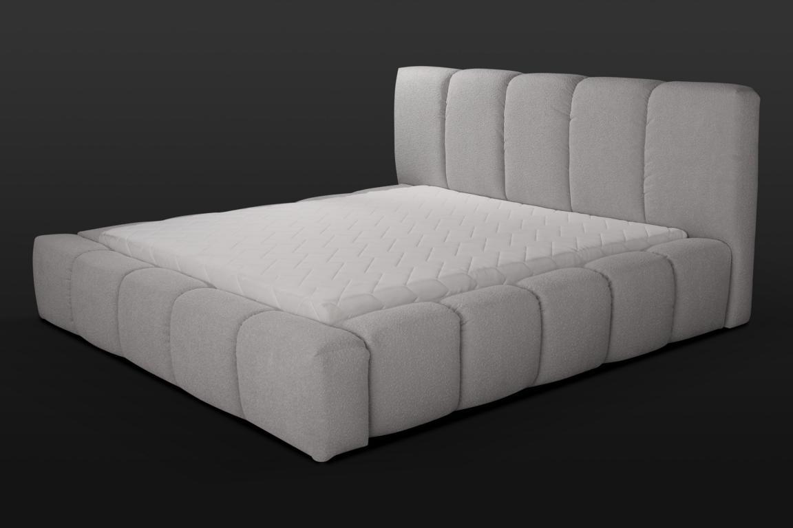 Bett Grau Doppelbett Schlafzimmer Holz MÃ¶bel Design Polster Stoff Neu