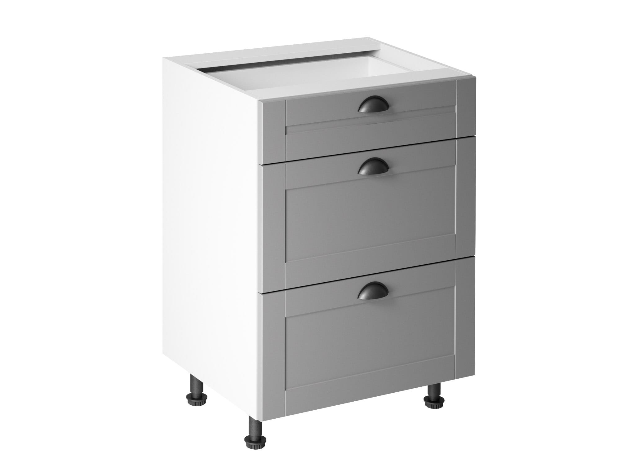 KÃCHENUNTERSCHRANK MIT DREI EINLEGEBÃDEN IM MODERNEN STIL D60S3