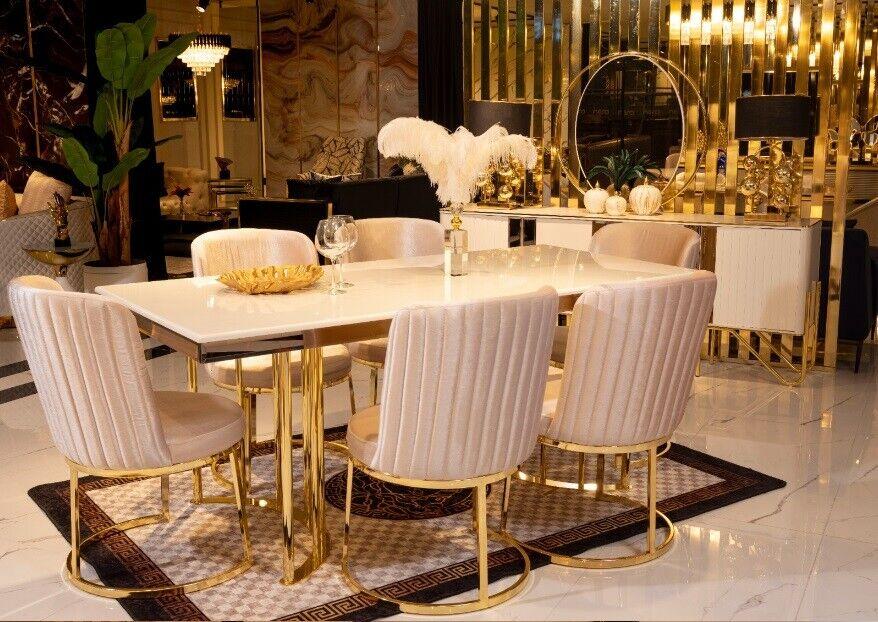Esszimmer Esstisch 6x StÃ¼hle Stuhl Esszimmer Set Essgruppe 7tlg Sofort
