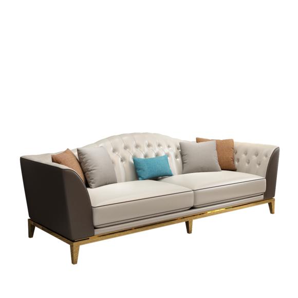 Leder Sofa Couch Polster Sitz Chesterfield Garnitur 3+1 Sitzer Couchen