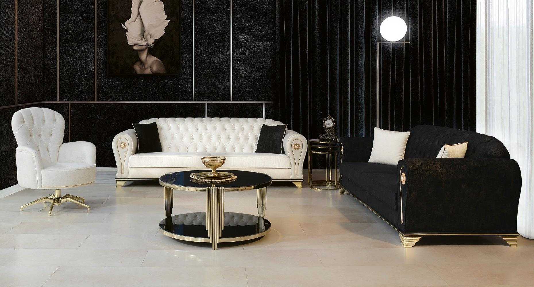 Luxus Chesterfield Sofagarnitur 3+3+1 Couch Sofa Polster MÃ¶bel Garnituren