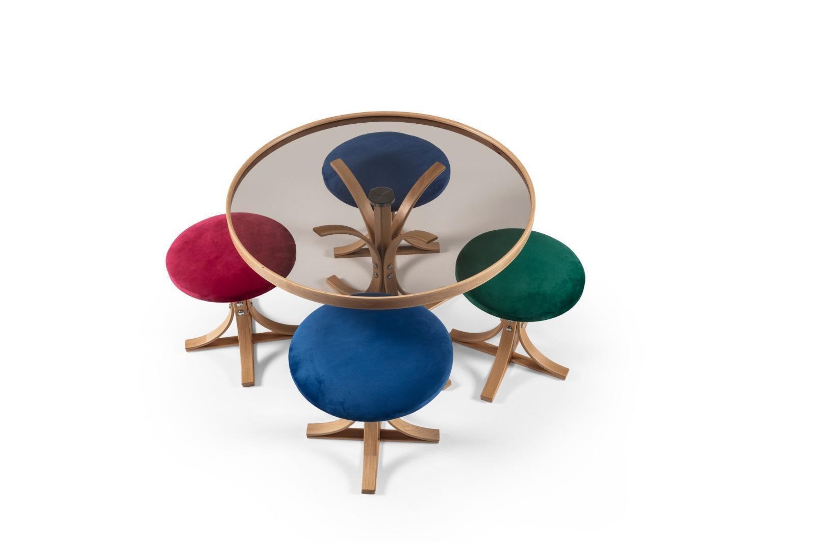 Komplett Couchtisch 4x Hocker Luxus MÃ¶bel Designer Einrichtung Kaffee Tisch