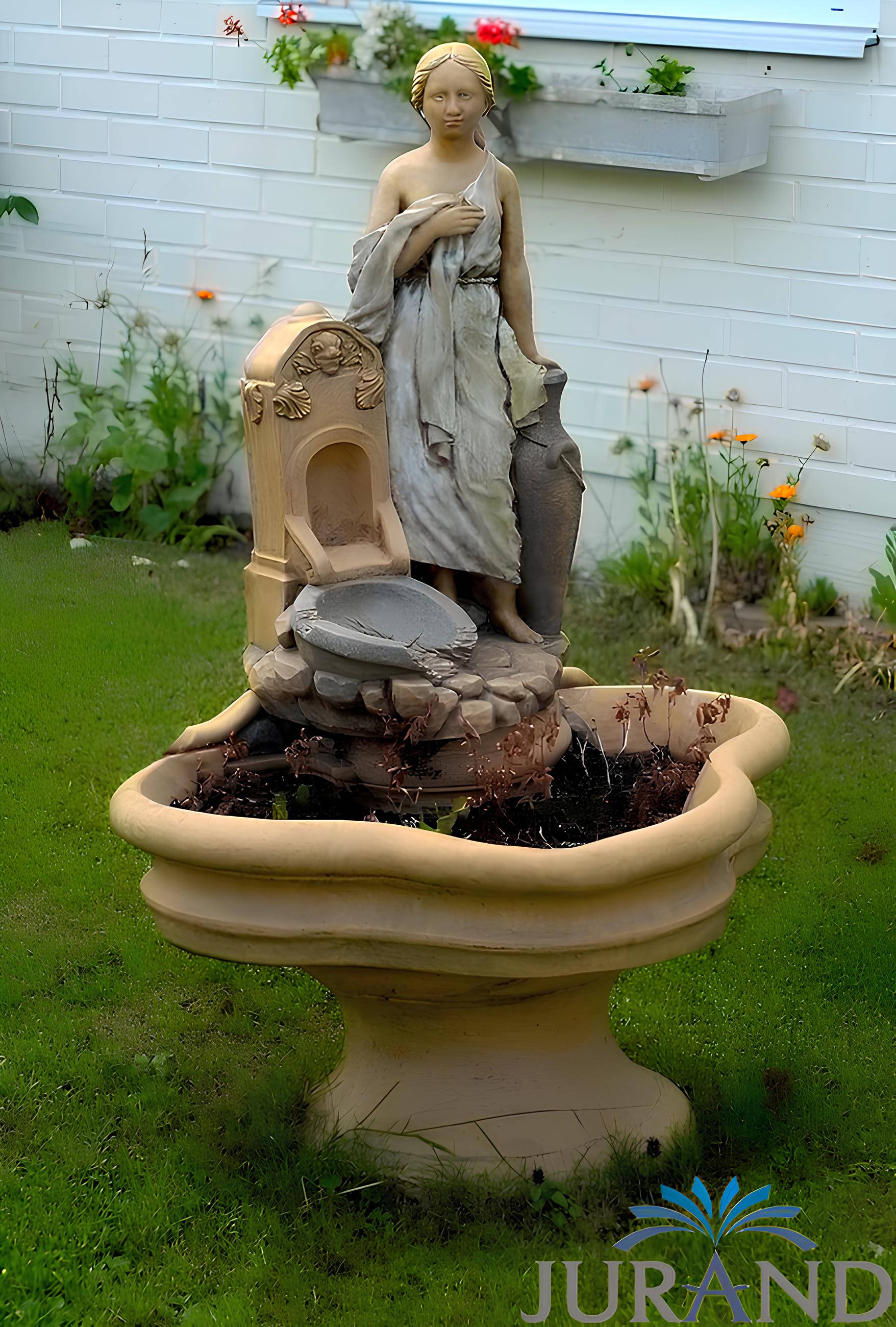 Springbrunnen FontÃ¤ne Zierbrunnen Garten 1015 Deko Brunnen 112 cm Steinguss