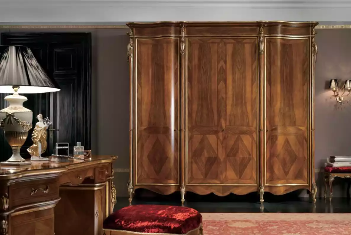 Kleiderschrank Stil MÃ¶bel Klassischer Schrank Holz Schlafzimmer Braun