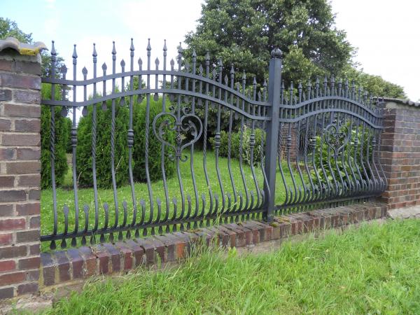 Railing Zaun GelÃ¤nder Schmiedeeisen Handarbeit Klassische ZÃ¤une Garten M198 Neu
