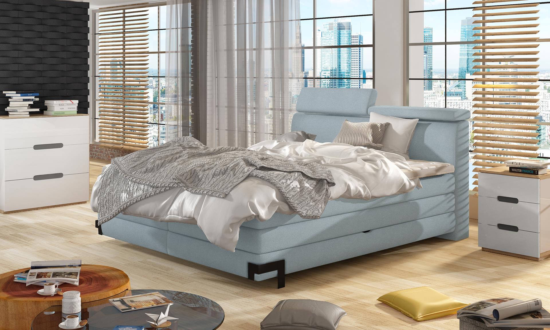 Designer Bett Schlafzimmer Betten Textil Hotel Luxus Polster Boxspringbett MÃ¶bel