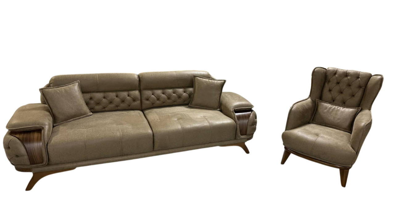 Modernes Sofa Set 3+1 Braun â Stilvolle Eleganz fÃ¼r Ihr Wohnzimmer Sofort