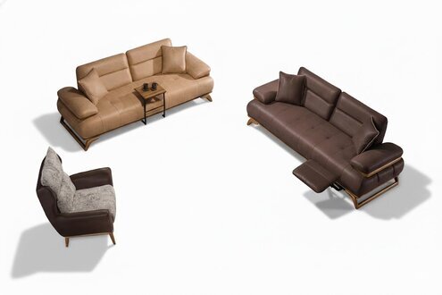 Modern Wohnzimmer MÃ¶bel Luxus Sofagarnitur 3+3+1 Sitzer Beistelltisch Sofort