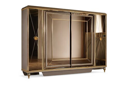 Kleiderschrank Schlafzimmer Schrank Luxus SchrÃ¤nke ViertÃ¼rig Gold Spiegel Sofort