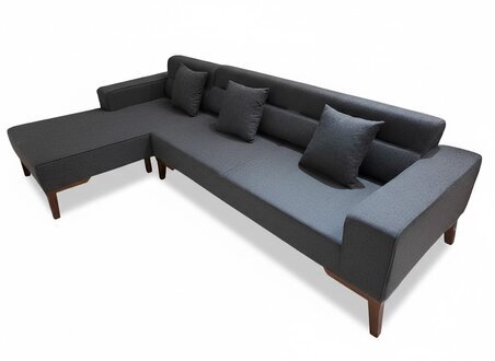 Luxus Graues L-Form Sofa Moderne Eckcouch Sitzecke Textil MÃ¶bel Sofort