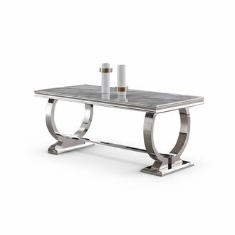 Designer Rechteckiger Esstisch Esszimmer MÃ¶bel Luxus Edelstahltische Sofort