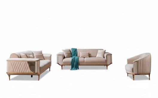 Luxus Sofagarnitur 3+3+1 Couch Polster MÃ¶bel Dreisitzer Set Textil 3tlg Sofort