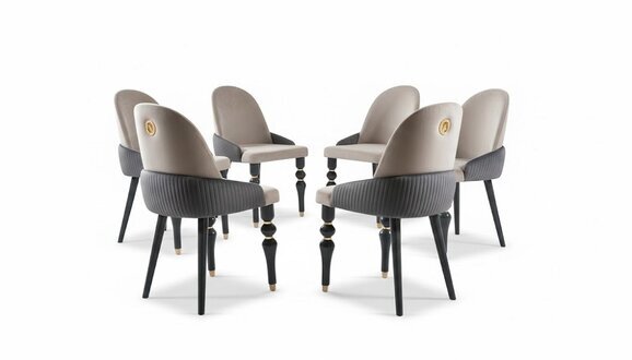 Esszimmer Garnitur Lehn Samt Textil Stuhl 6x StÃ¼hle Gruppe Set Holz Sofort