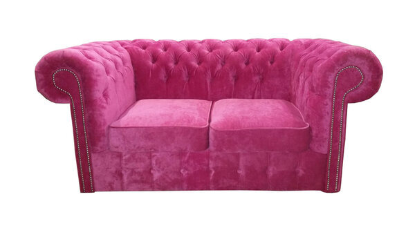 Chesterfield Textil Samt Stoff Sofa Couch Polster 2 Sitz Klassische Couchen Neu!