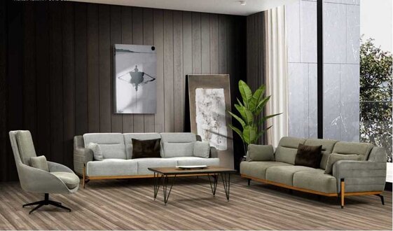 Sofagarnitur 3+3+1 Sitzer MÃ¶bel Modern Set Design Sofa Stoff Couch