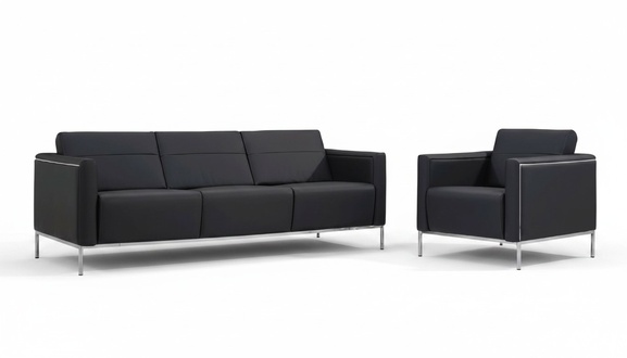 1-Sitzer Sessel Design Couch Sofa 3-Sitzer Büromöbel Textil Lounge Luxus Sitzer