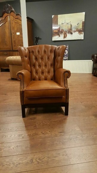 Chesterfield Ohrensessel Sessel Polster Fernseh BÃ¼ro Couch 100% Echtes