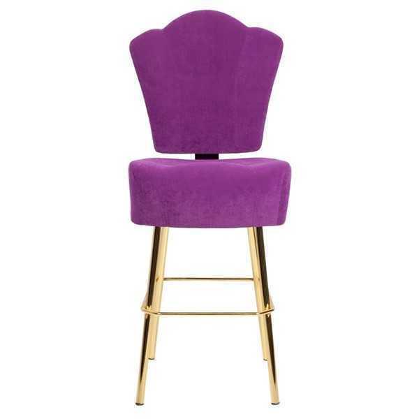 Modern Lila Stuhl Designer Barhocker Textil stilvoll Luxus MÃ¶bel Hocker