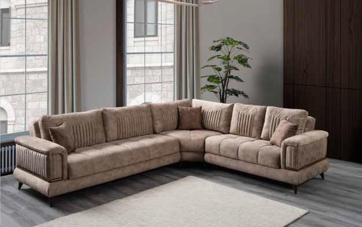 Modernes Sofa Ecksofa TextilmÃ¶bel Bequemes Sofa L-Form Beige Farbe neu