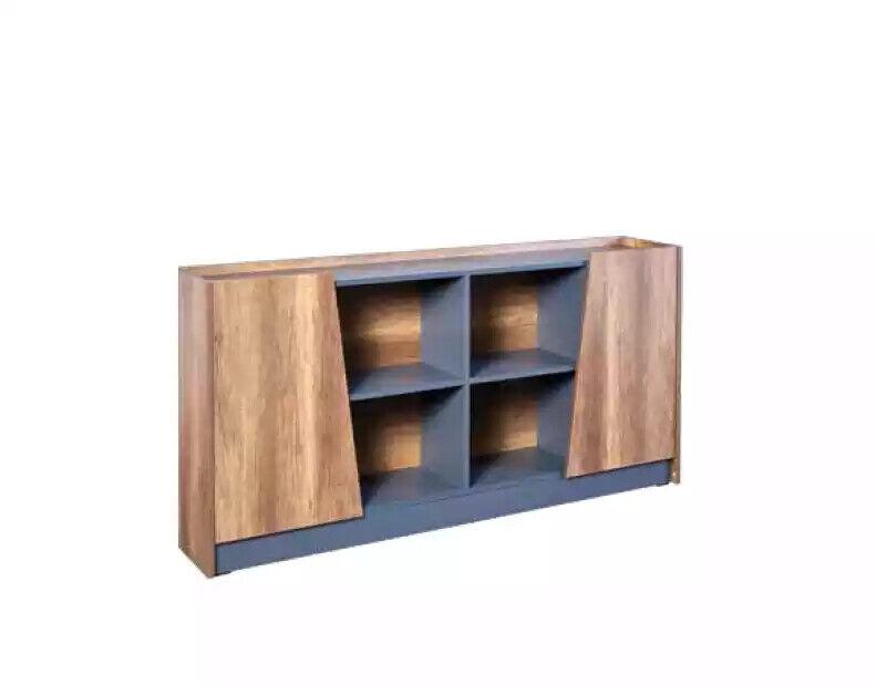 Arbeitszimmer BÃ¼cherregal Schrank Holz Regal Vitrine Braun Modern