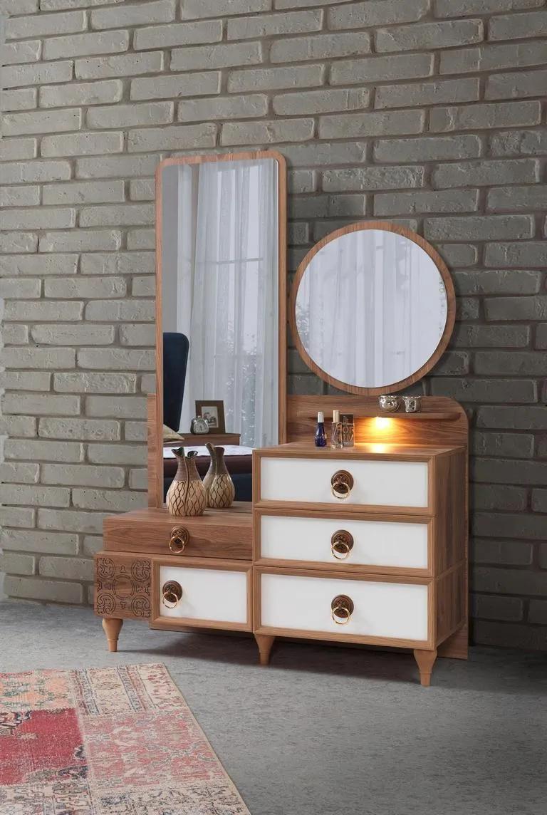 Schlafzimmer Kommode mit Spiegel Holz MÃ¶bel Luxus MÃ¶bel 2tlg Garnitur