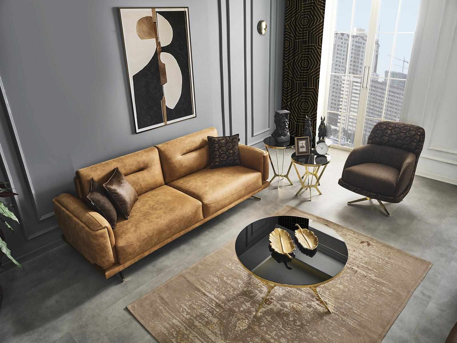 Sofagarnitur Sofa 31 Sitzer Sessel MÃ¶bel Luxus Design Neu braun