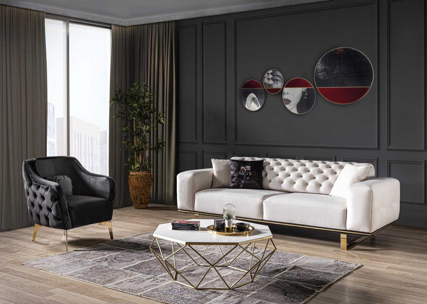 Sofagarnitur Sofa 31 Sitzer Sessel MÃ¶bel Luxus Design neu weiÃe Farbe