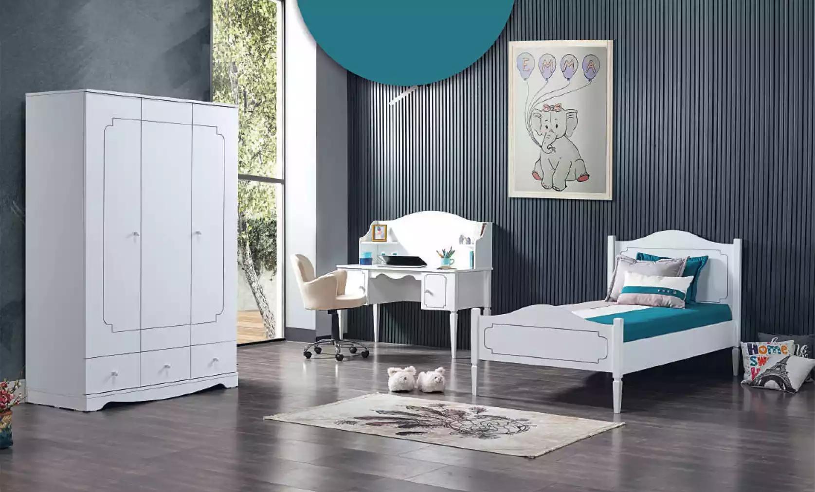 Komplettzimmer Schlafzimmer MÃ¶bel Schreibtisch Bett Schrank 3tlg.