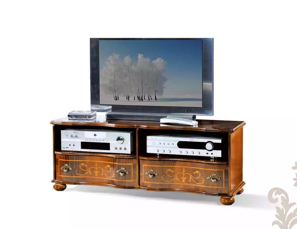 Braunes TV-Regal Luxus RTV Schrank Wohnzimmer MÃ¶bel Holz Einrichtung
