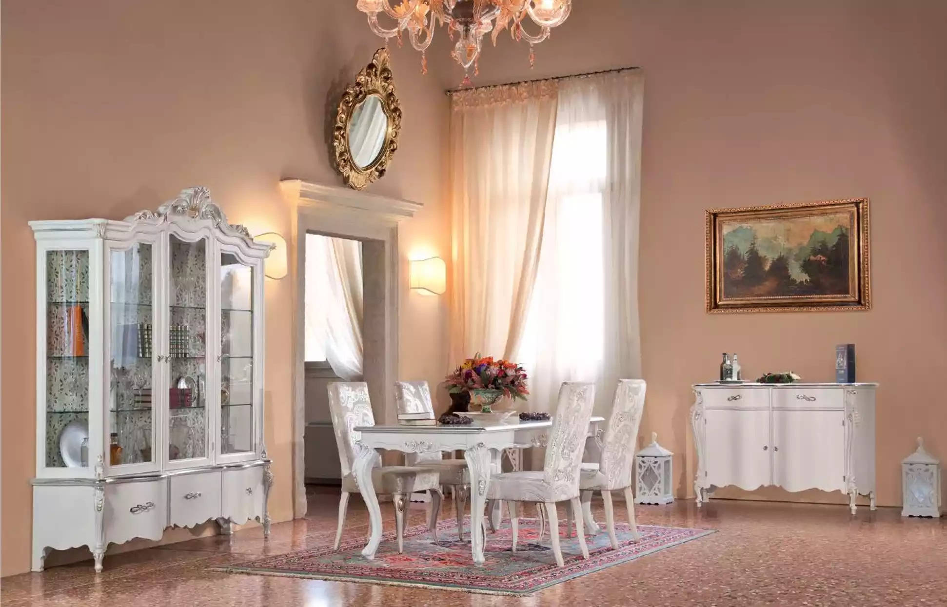 Klassische Esszimmer MÃ¶bel Essgarnitur Esstisch 4x StÃ¼hle Essgruppe 7tlg