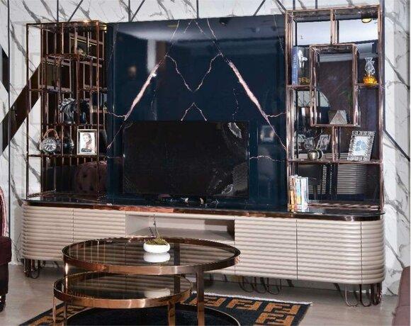 Wonwand RTV Lowboard TV StÃ¤nder Beige Modern Sideboard Schrank Holz